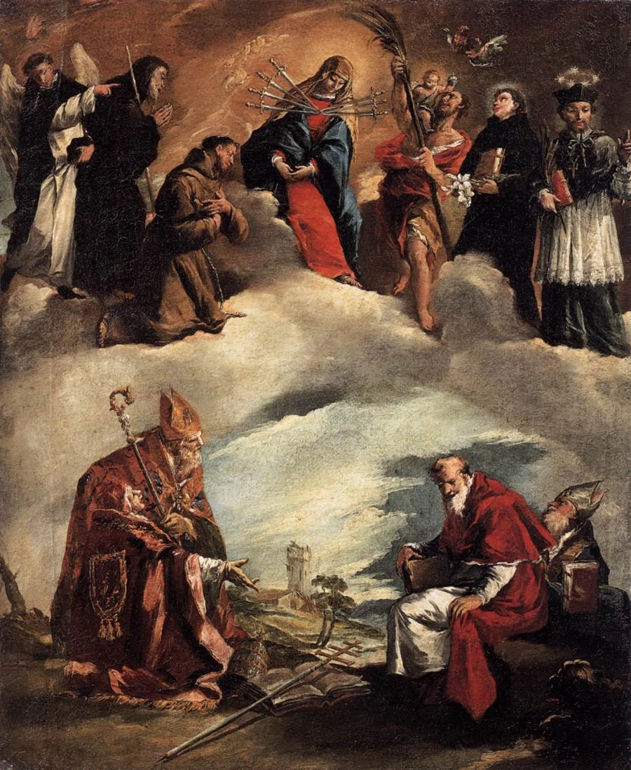 I Quattro Padri della Chiesa e la Vergine dei Sette Dolori con i Santi - Akademie der bildenden Künste, Vienna